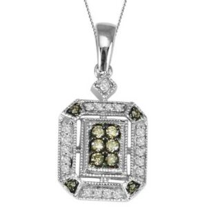 LADIES PENDANT 0.25CT ROUND/CHOCOLATE DIAMOND 10K YELLOW GOLD