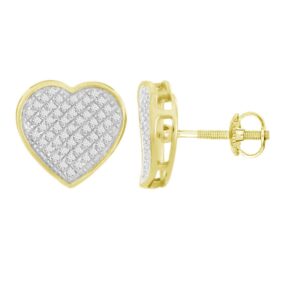 LADIES EARRINGS 0.33CT ROUND DIAMOND 10K YELLOW GOLD