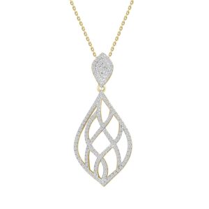 LADIES PENDANT 0.40CT ROUND DIAMOND 10K YELLOW GOLD