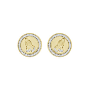 LADIES EARRINGS 0.20CT ROUND DIAMOND 10K YELLOW GOLD