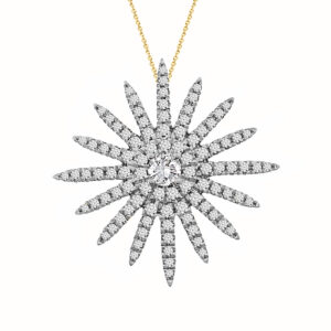 LADIES PENDANT 0.45CT ROUND DIAMOND 10K YELLOW GOLD