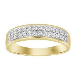 MEN'S BAND 0.30CT ROUND DIAMOND 10K YELLOW GOLD