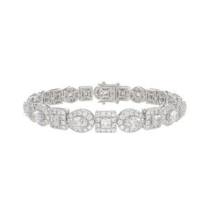LADIES BRACELET 10 3/4CT ROUND/PRINCESS/OVAL DIAMOND 14K WHITE GOLD