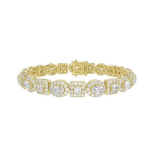 LADIES BRACELET 10 3/4CT ROUND/PRINCESS/OVAL DIAMOND 14K YELLOW GOLD