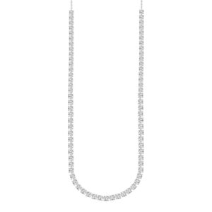 LADIES NECKLACE 9CT ROUND DIAMOND 14K WHITE GOLD