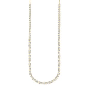 LADIES NECKLACE 9CT ROUND DIAMOND 14K YELLOW GOLD