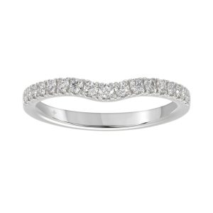 LADIES BAND 1/4CT ROUND DIAMOND 14K WHITE GOLD