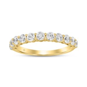 LADIES BAND 1CT ROUND DIAMOND 14K YELLOW GOLD