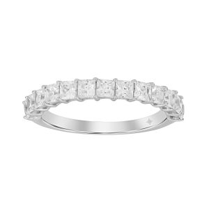 LADIES BAND 1CT PRINCESS DIAMOND 14K WHITE GOLD