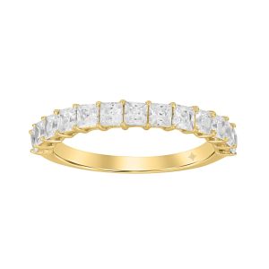 LADIES BAND 1CT PRINCESS DIAMOND 14K YELLOW GOLD