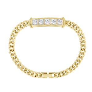 MEN'S BRACELET 2 1/2CT ROUND DIAMOND 14K YELLOW GOLD