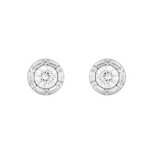 14K WHITE GOLD 3/4CT ROUND DIAMOND LADIES EARRINGS