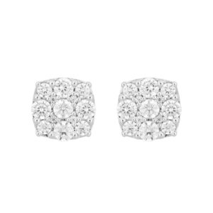 14K WHITE GOLD 2 3/4CT ROUND DIAMOND MEN'S EARRINGS
