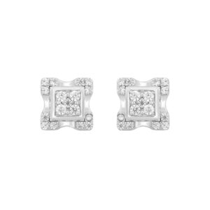 MEN'S EARRINGS 3/4CT ROUND DIAMOND 14K WHITE GOLD