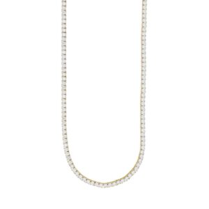 MEN'S NECKLACE 7CT ROUND DIAMOND 14K YELLOW GOLD