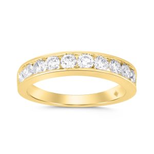 LADIES BAND 1CT ROUND DIAMOND 14K YELLOW GOLD