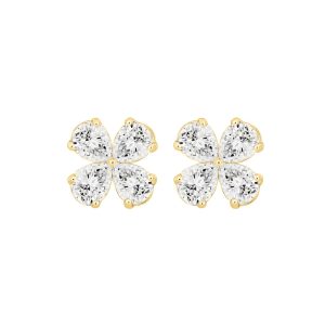 LADIES EARRINGS 1 1/3CT PEAR DIAMOND 14K YELLOW GOLD