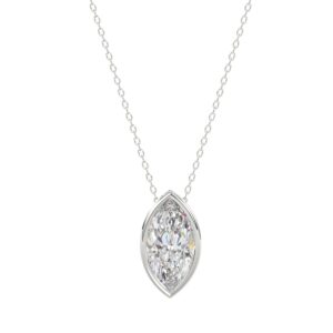 LADIES SOLITAIRE PENDANT 2CT MARQUISE DIAMOND 14K WHITE GOLD
