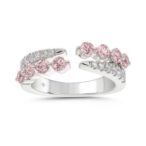 LADIES RING 1CT ROUND DIAMOND 14K WHITE GOLD
