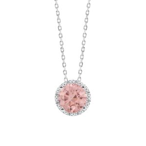 LADIES PENDANT 1 1/4CT ROUND DIAMOND 14K WHITE GOLD (CENTER STONE ROUND DIAMOND 1CT)