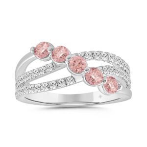 LADIES RING 1CT ROUND DIAMOND 14K WHITE GOLD