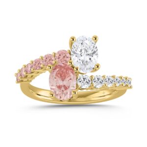 LADIES RING 1 1/2CT ROUND/OVAL DIAMOND 14K YELLOW GOLD (CENTER STONE OVAL DIAMOND 1/2CT)