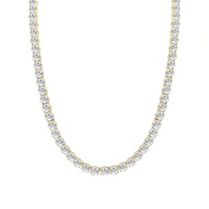 LADIES TENNIS NECKLACE 53.00CT ROUND DIAMOND 14K YELLOW GOLD