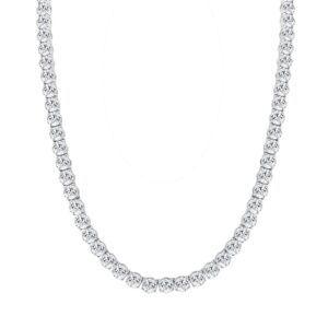 LADIES TENNIS NECKLACE 85.00CT ROUND DIAMOND 14K WHITE GOLD