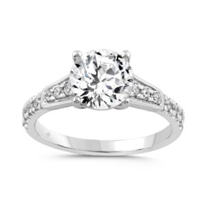 LADIES RING 2.25CT ROUND DIAMOND 14K WHITE GOLD (CENTER STONE ROUND DIAMOND 2.00CT)