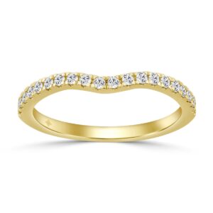 14K YELLOW GOLD 1/4CT ROUND DIAMOND LADIES BAND