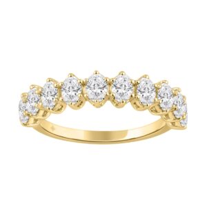 14K YELLOW GOLD 1 1/2CT OVAL DIAMOND LADIES BAND