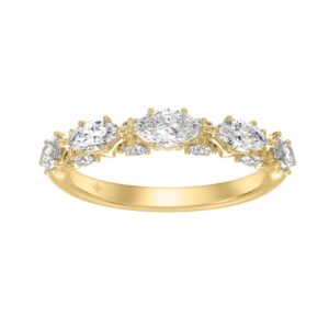 14K YELLOW GOLD 1 1/4CT ROUND/MARQUISE DIAMOND LADIES BAND