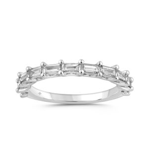 LADIES BAND 1/2CT BAGUETTE DIAMOND 14K WHITE GOLD
