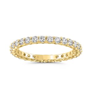LADIES ETERNITY BAND 1.00CT ROUND DIAMOND 14K YELLOW GOLD