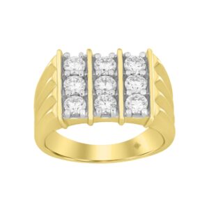 10K YELLOW GOLD 2.00CT ROUND DIAMOND MEN'S RING
