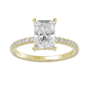 18K YELLOW GOLD 2 1/4CT ROUND/RADIANT DIAMOND LADIES RING (CENTER STONE RADIANT DIAMOND 2CT)