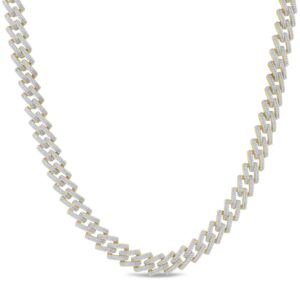 14K YELLOW GOLD 4.00CT ROUND DIAMOND MEN'S NECKLACE