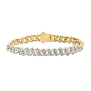 14K YELLOW GOLD 2.00CT ROUND DIAMOND MEN'S BRACELET