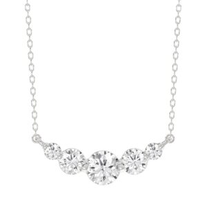 14K WHITE GOLD 1/2CT ROUND DIAMOND LADIES NECKLACE