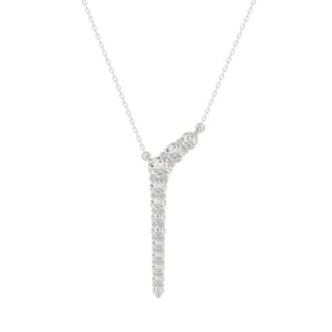 14K WHITE GOLD 1/3CT ROUND DIAMOND LADIES PENDANT WITH CHAIN