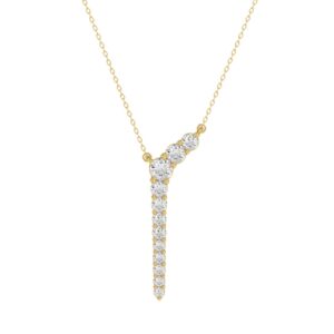 14K YELLOW GOLD 1/3CT ROUND DIAMOND LADIES PENDANT WITH CHAIN