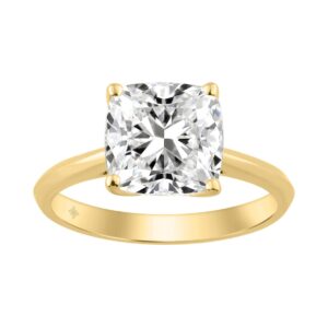 14K YELLOW GOLD 3.00CT CUSHION DIAMOND LADIES RING