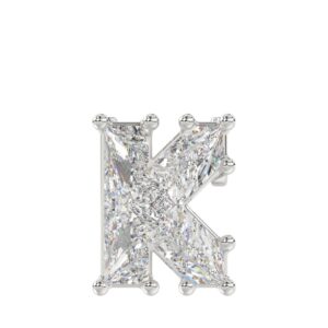 10K WHITE GOLD 1 1/2CT FANCY CUT ALPHABET DIAMOND MEN'S CHARM PENDANT