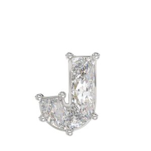 10K WHITE GOLD 7/8CT FANCY CUT ALPHABET DIAMOND MEN'S CHARM PENDANT