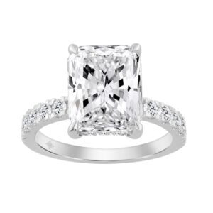 14K WHITE GOLD 4 3/4CT ROUND/RADIANT DIAMOND LADIES RING (CENTER STONE RADIANT DIAMOND 4.00CT)