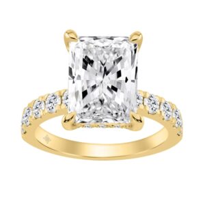14K YELLOW GOLD 6.00CT ROUND/RADIANT DIAMOND LADIES RING (CENTER STONE RADIANT DIAMOND 5CT)