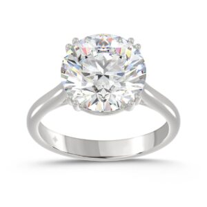14K WHITE GOLD 5.00CT ROUND DIAMOND LADIES RING (CENTER STONE ROUND DIAMOND 5CT)