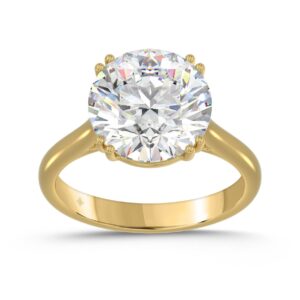 14K YELLOW GOLD 5.00CT ROUND DIAMOND LADIES RING (CENTER STONE ROUND DIAMOND 5CT)