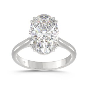 14K WHITE GOLD 5.00CT OVAL DIAMOND LADIES RING (CENTER STONE OVAL DIAMOND 5CT)