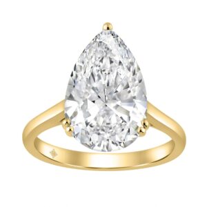 14K YELLOW GOLD 5.00CT PEAR DIAMOND LADIES RING (CENTER STONE PEAR DIAMOND 5CT)